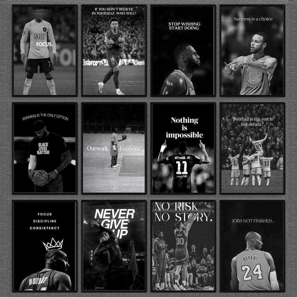 Black and White Sports Wall Ar - Sports Equipment Poster recension och pris