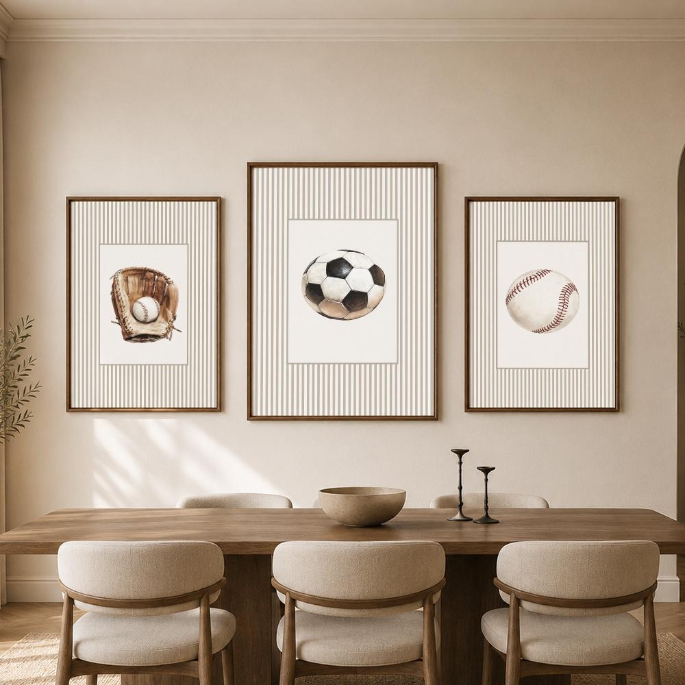 Vintage Sports Balls Equipment - Sports Equipment Poster recension och pris
