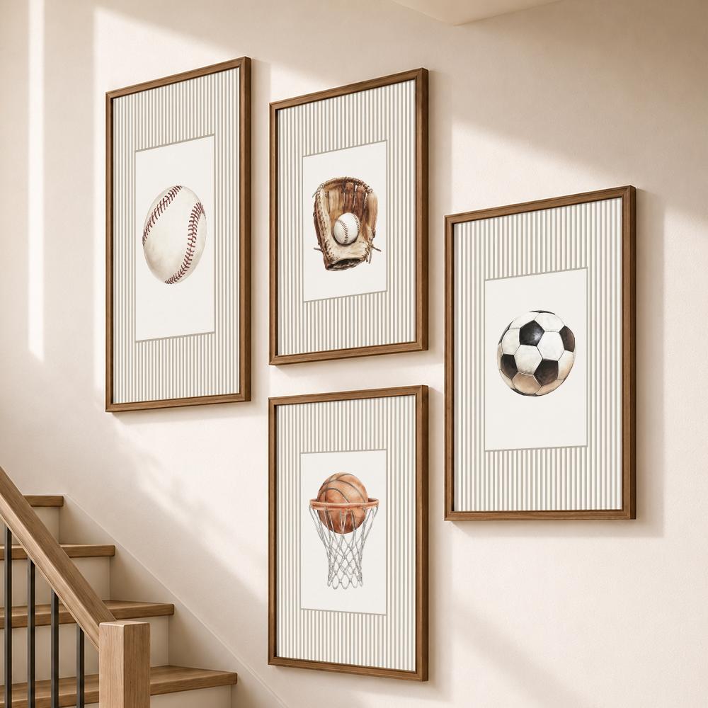 Vintage Sports Balls Equipment - Sports Equipment Poster recension och pris